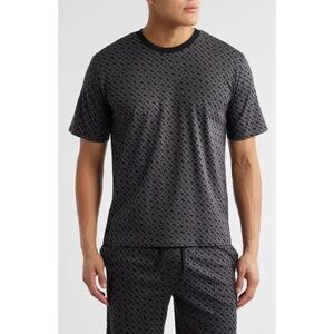 Hugo Boss Men's Black Patterned T-Shirt